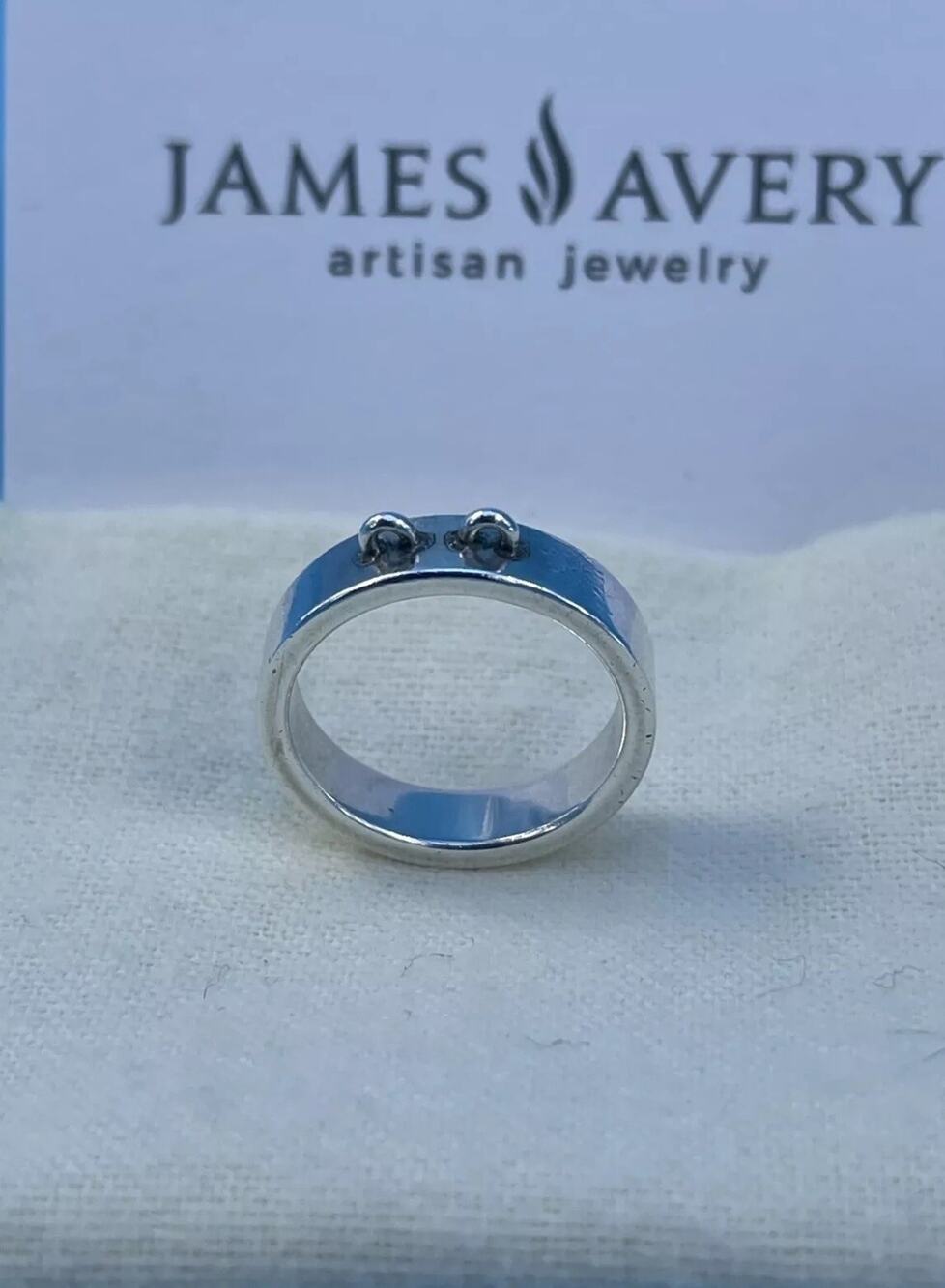 RARE James Avery Retired 925 Sterling Silver Double Dangle Ring Size 6 HTF